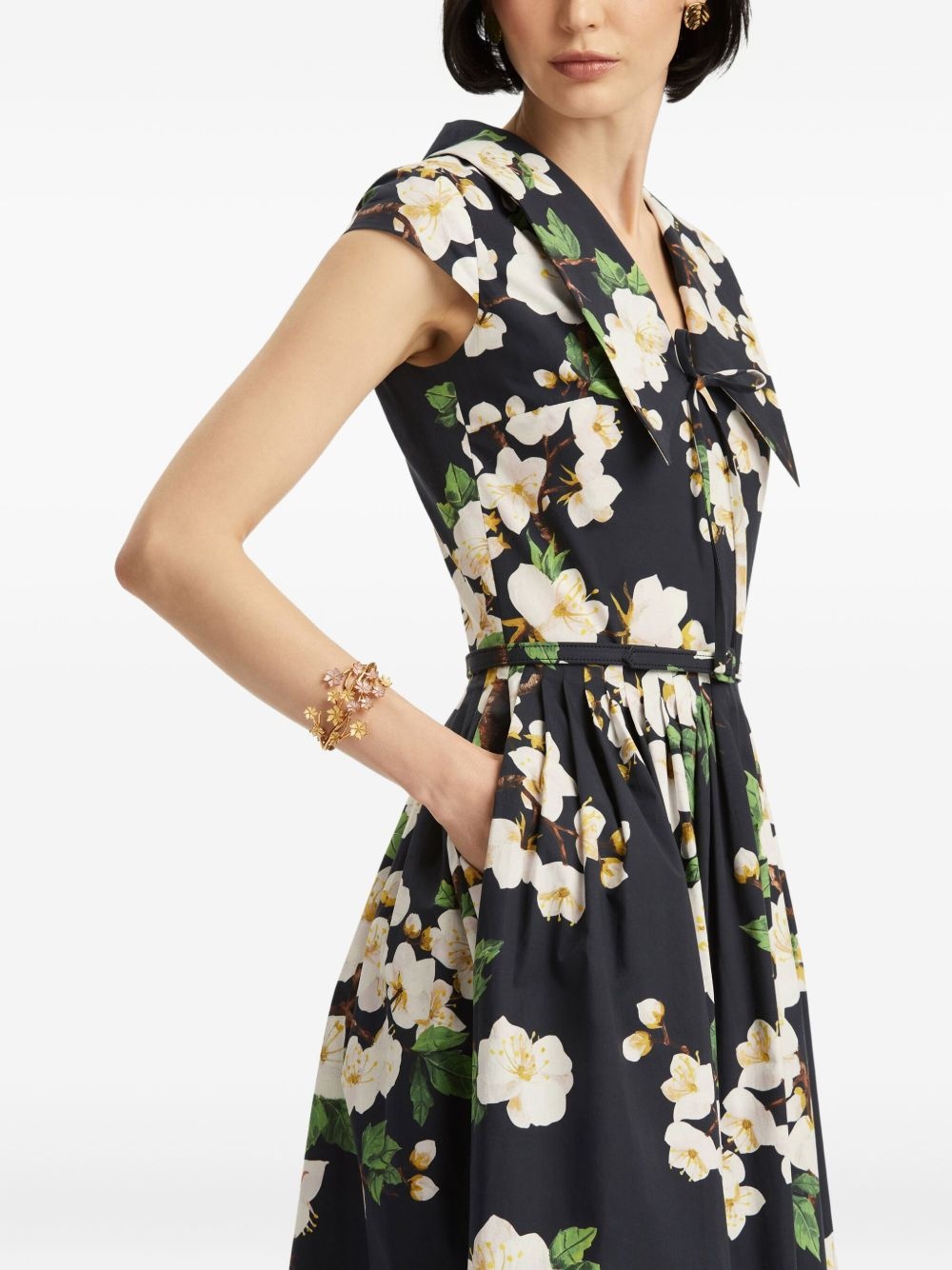 printed poplin dress - 5