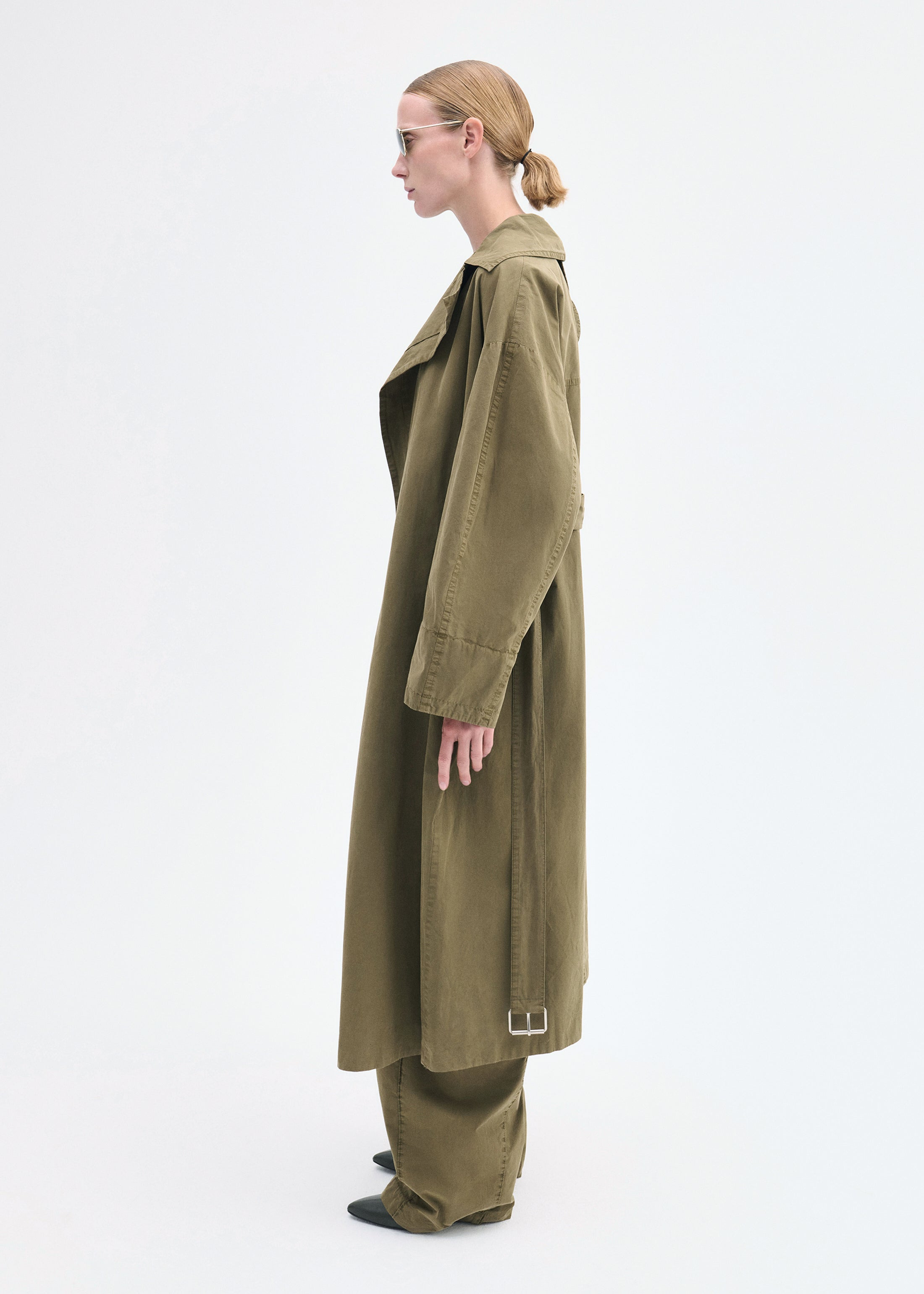 Oversized Trench in Cotton Twill - 5