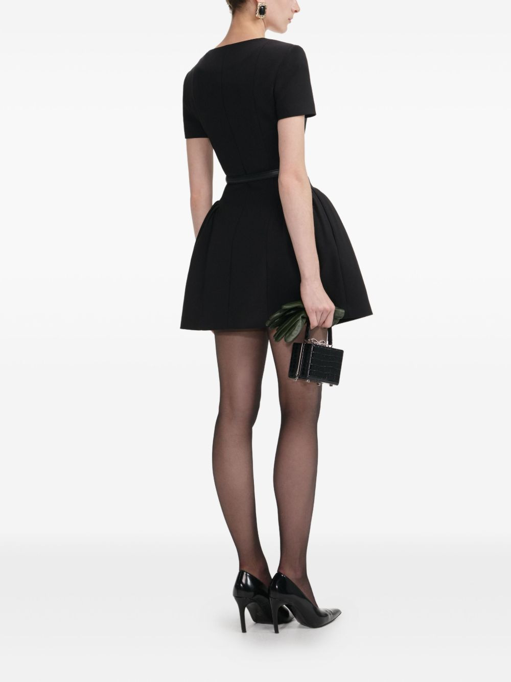 double-breasted short-sleeves mini dress - 3