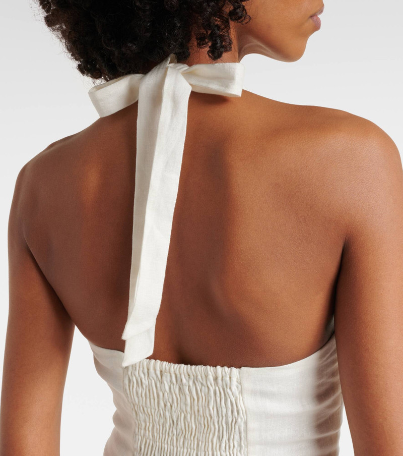 Marie shirred halterneck linen top 5