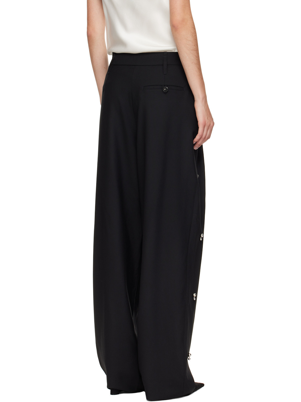 Black Sphere Embroidered Balloon Trousers - 3
