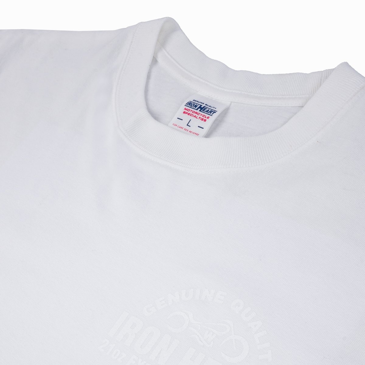 IHT-2401-WHT 7.5oz Printed Loopwheel Crew Neck T-Shirt - White - 8