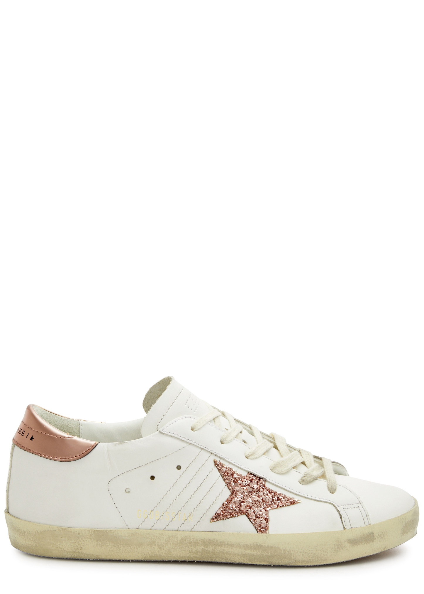 Superstar distressed leather sneakers - 1