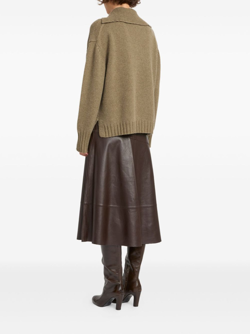 flared leather midi skirt 3