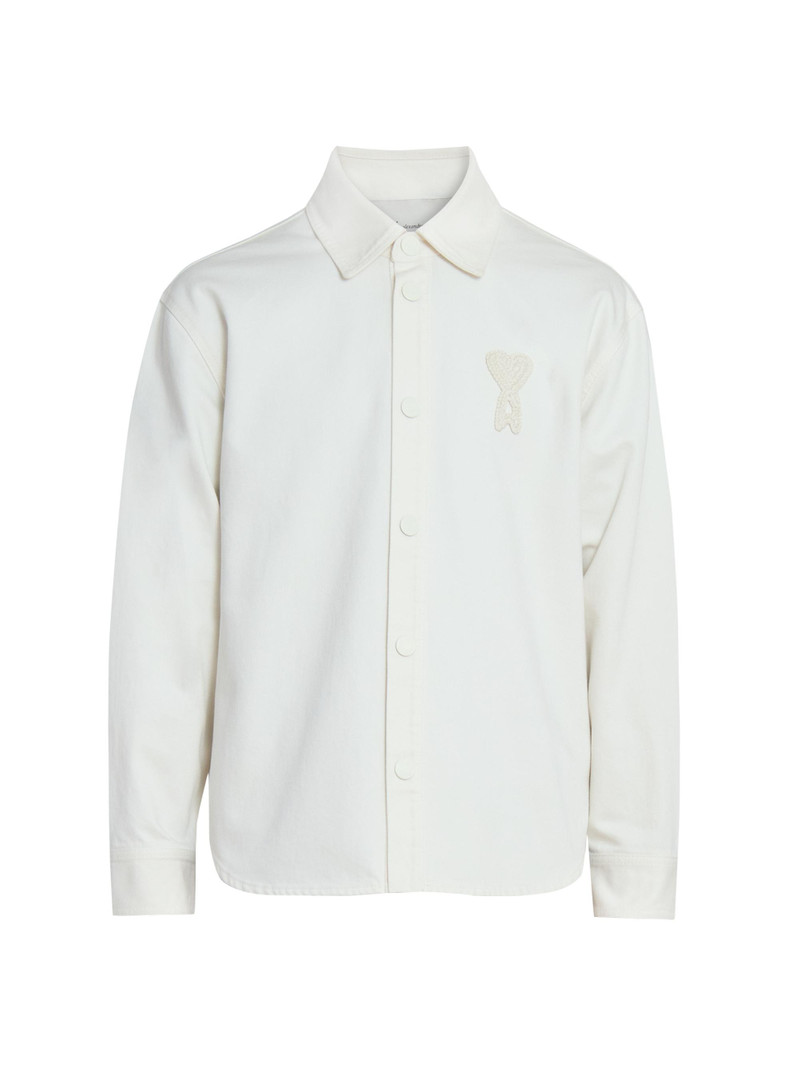 Men's Ami De Coeur Cotton Overshirt - Blanc Creme 1