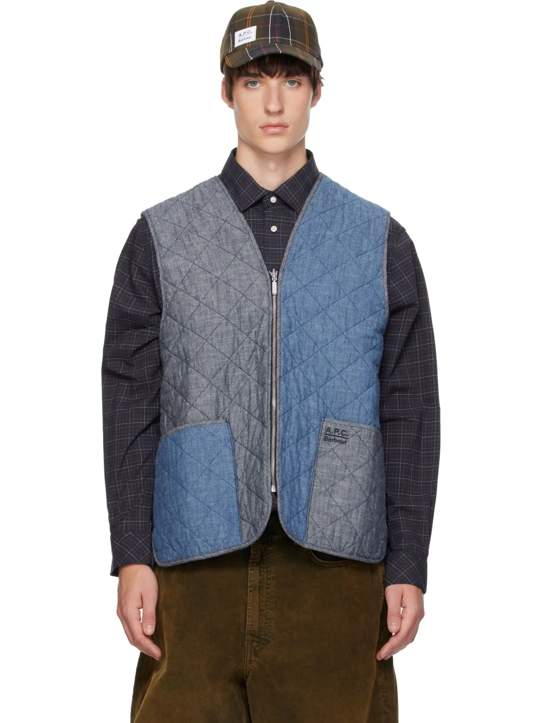 Blue Barbour Edition Zip-In Quilt Liner Vest - 1