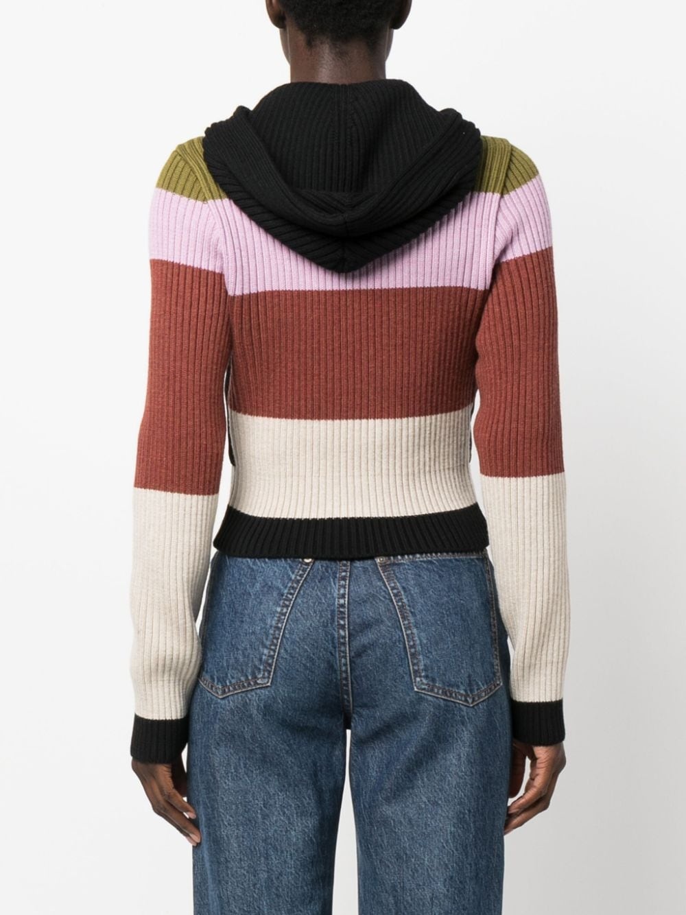 hooded wool zip-up cardigan - 4