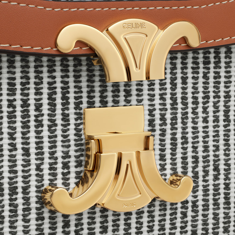 Classique Triomphe Bag in STRIPED TEXTILE AND CALFSKIN 5