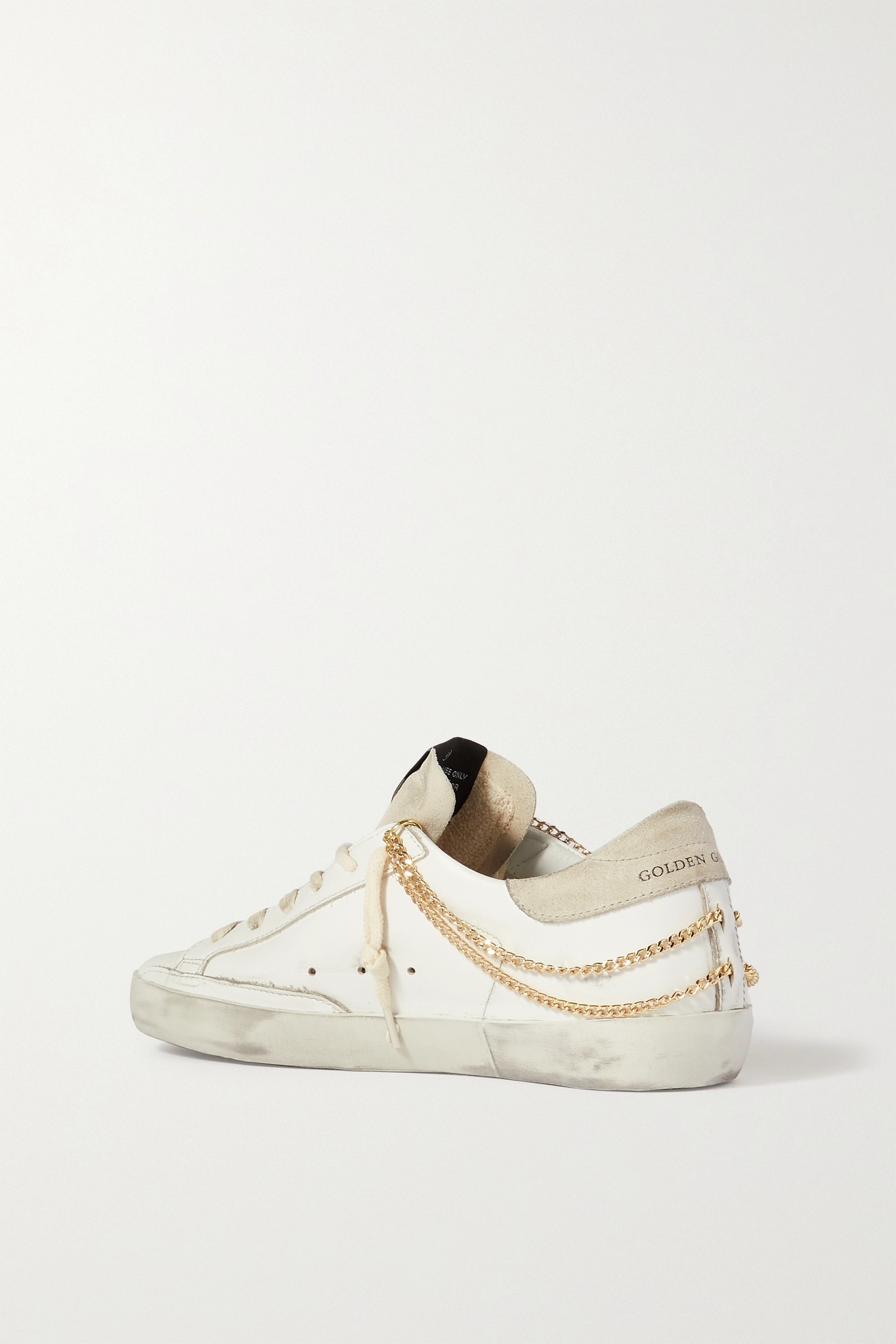 Superstar distressed leather-trimmed suede sneakers - 3