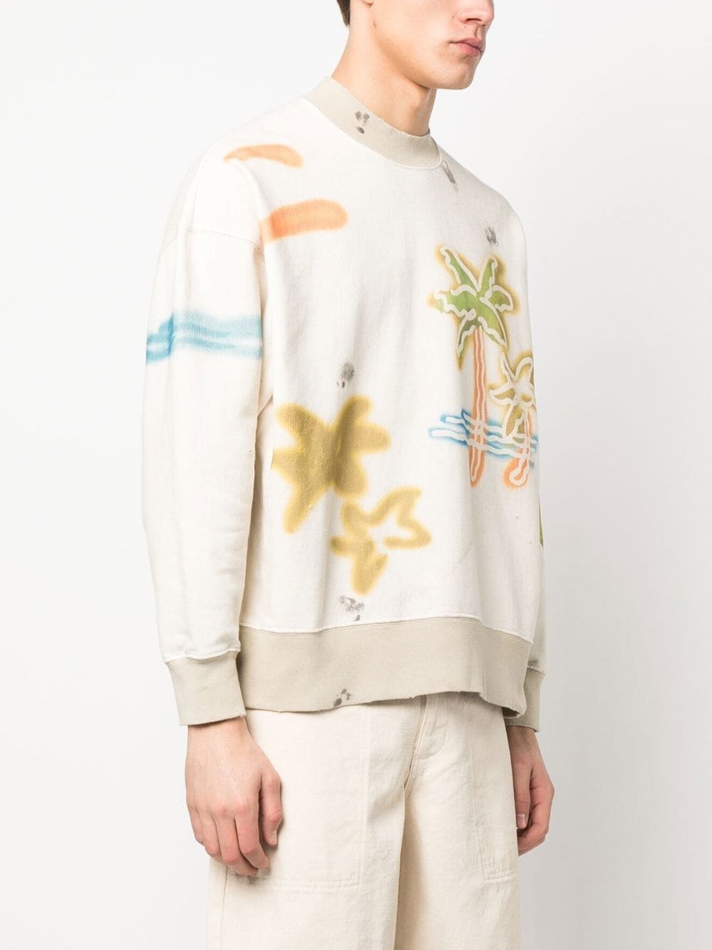 Sprayed Palm-print cotton sweatshirt - 3