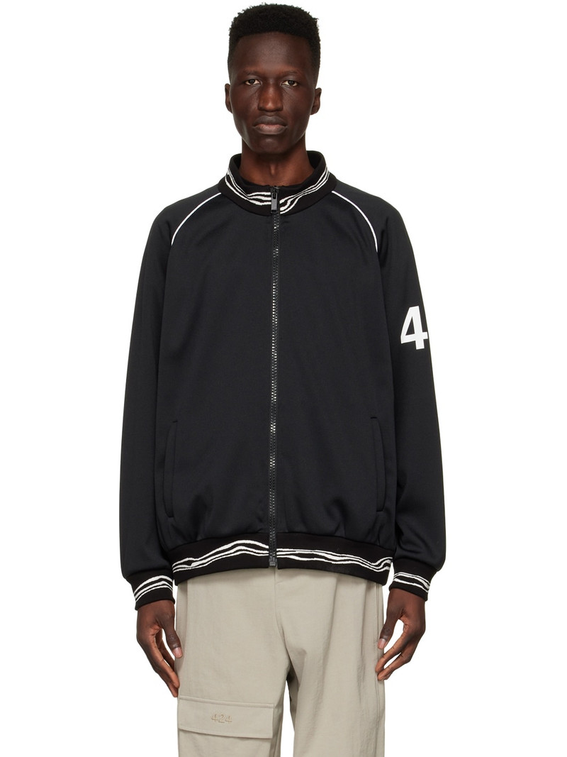 Black Polyester Bomber Jacket 1