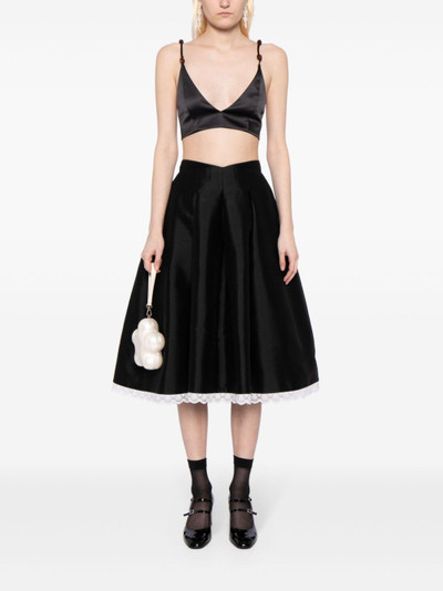 SHUSHU/TONG lace-trim A-line midi skirt outlook