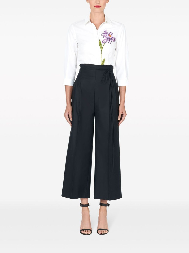 CAROLINA HERRERA floral-embroidered cotton shirt outlook