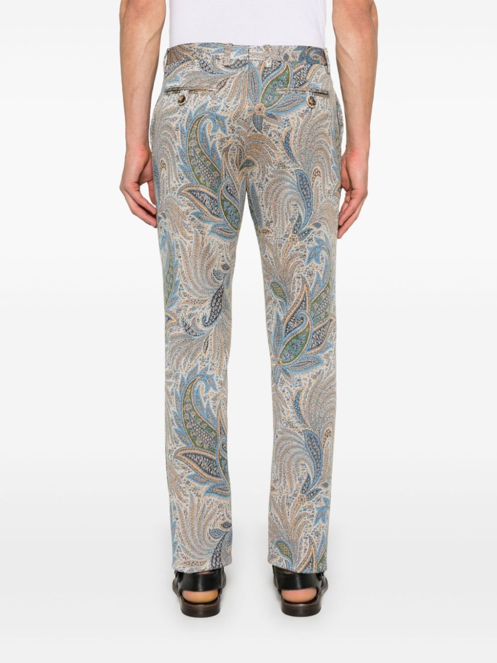 paisley-print tapered trousers - 4
