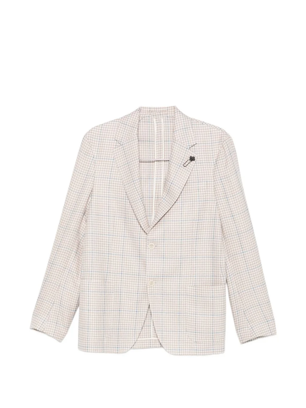 single-breasted checked blazer - 1