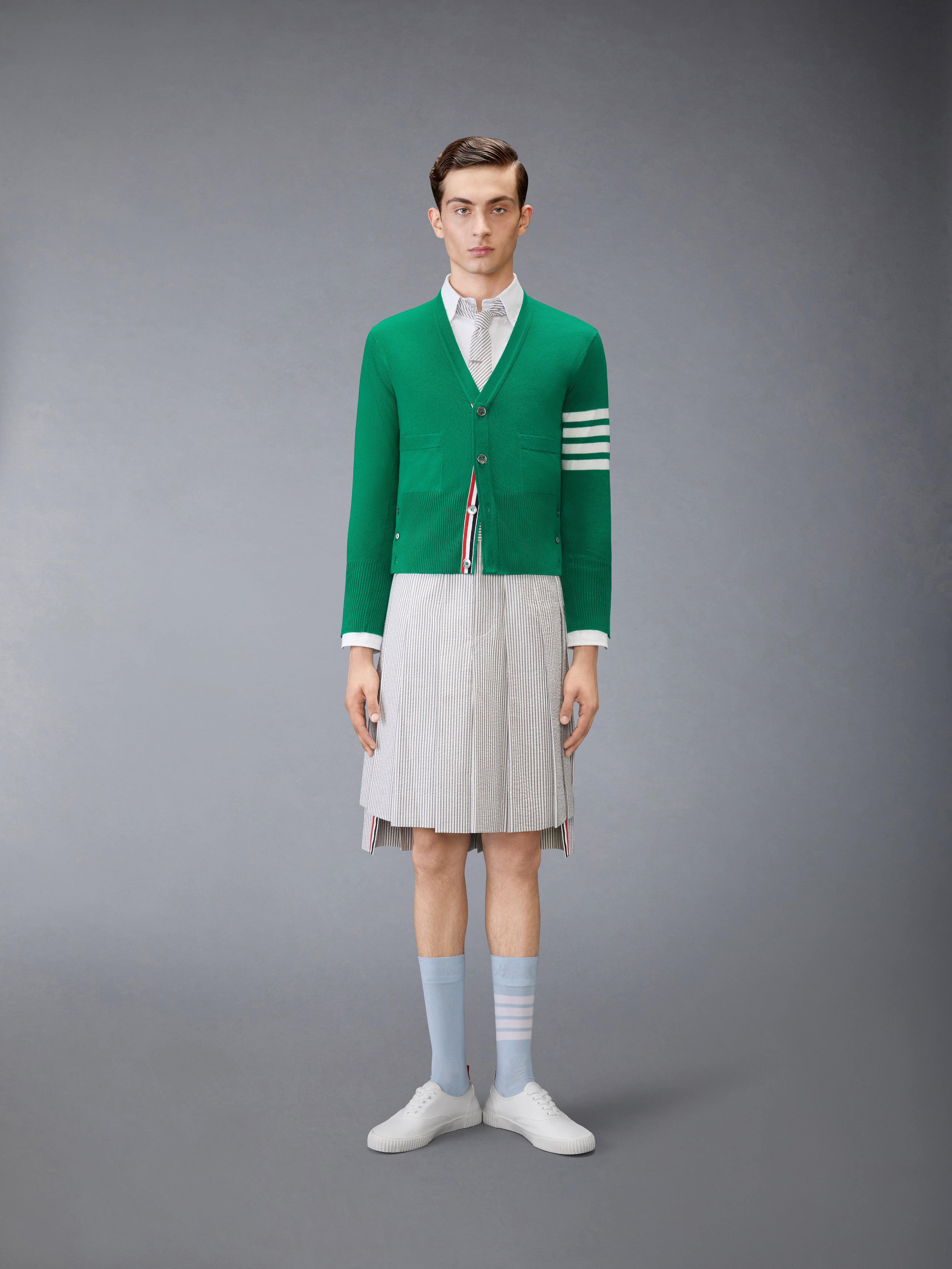 CLASSIC CASHMERE 4-BAR V-NECK CARDIGAN - 4