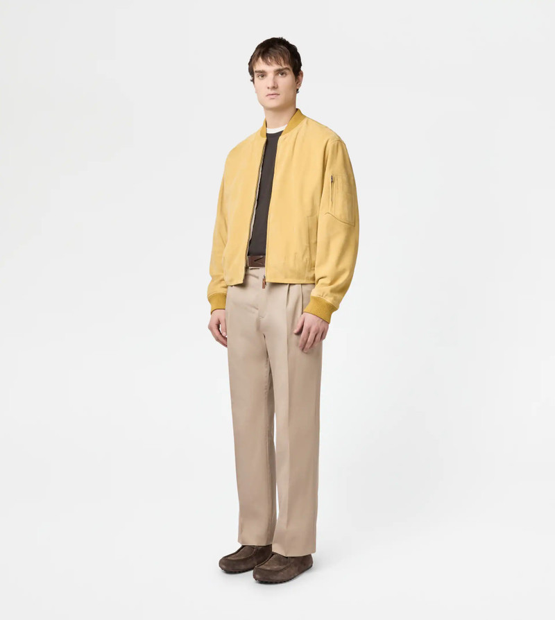 Tod's BOMBER JACKET IN PASHMY SUEDE - YELLOW outlook