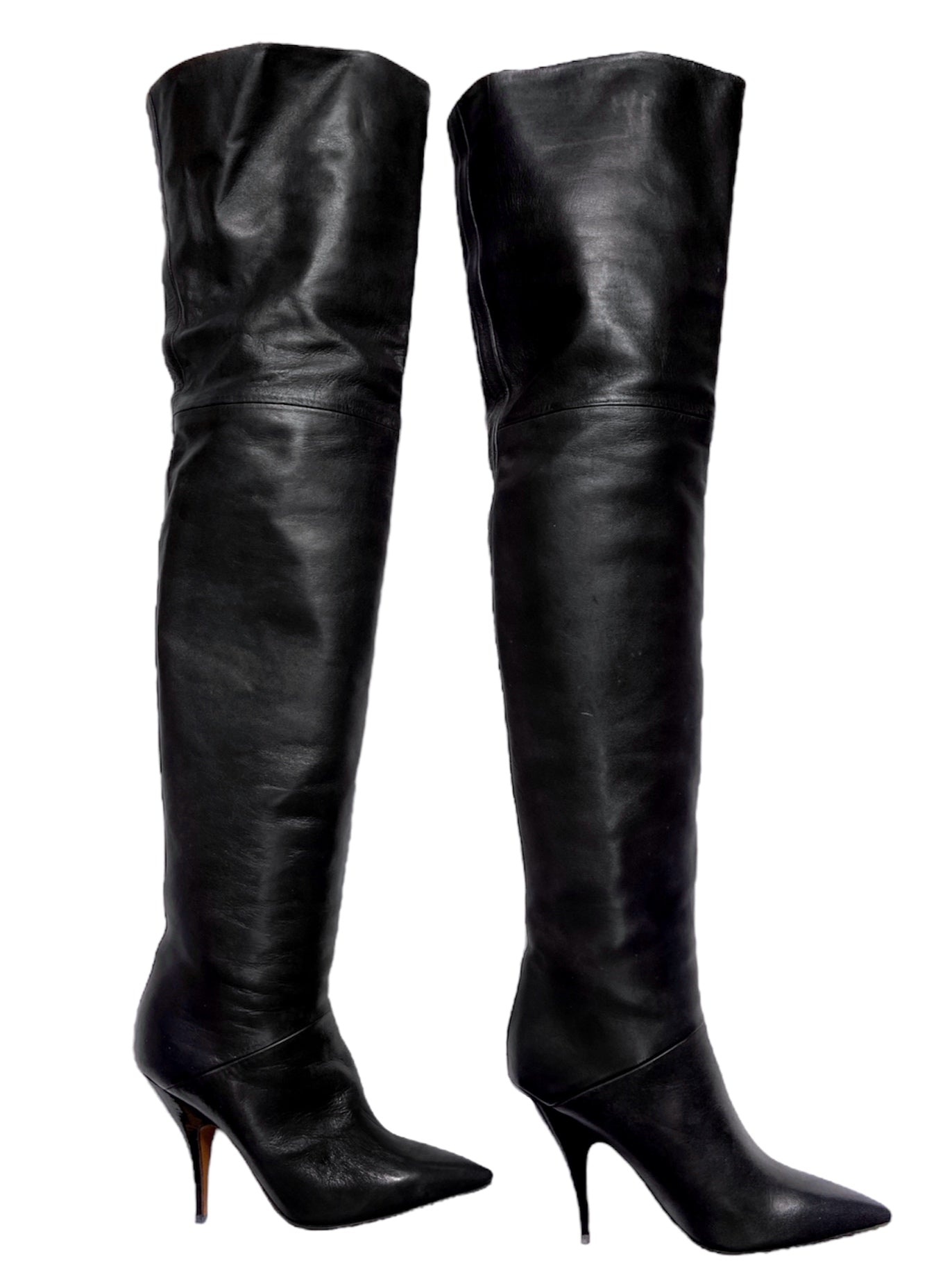 Céline - Céline Phoebe Philo Thigh High Leather Heels Boots 36.5 - 4