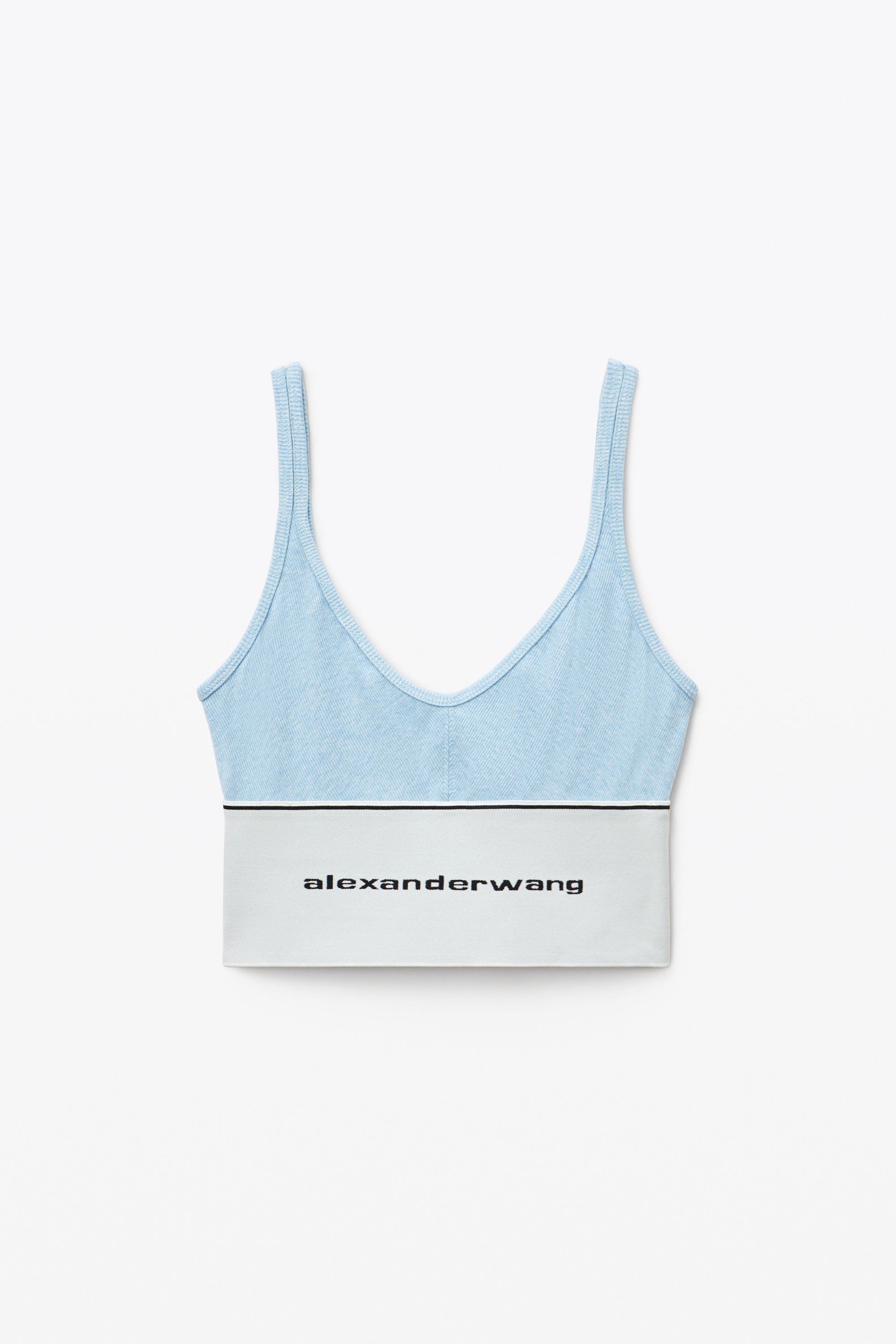 LOGO ELASTIC BRA IN RIBBED JERSEY - 1