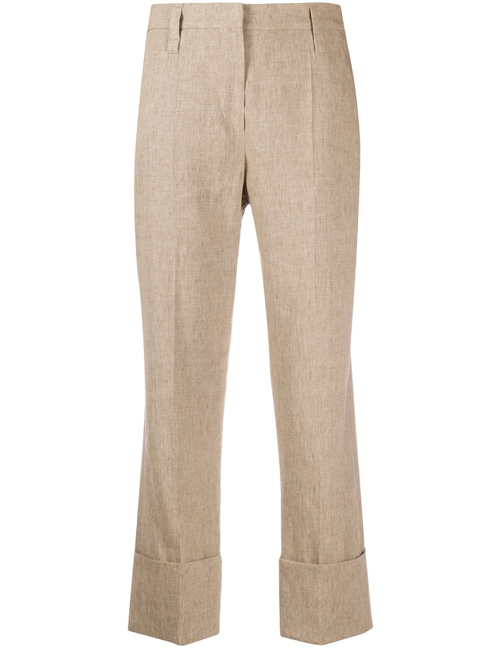 cropped straight leg trousers - 1