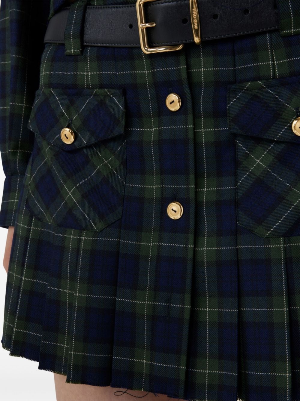 pleated tartan miniskirt - 5