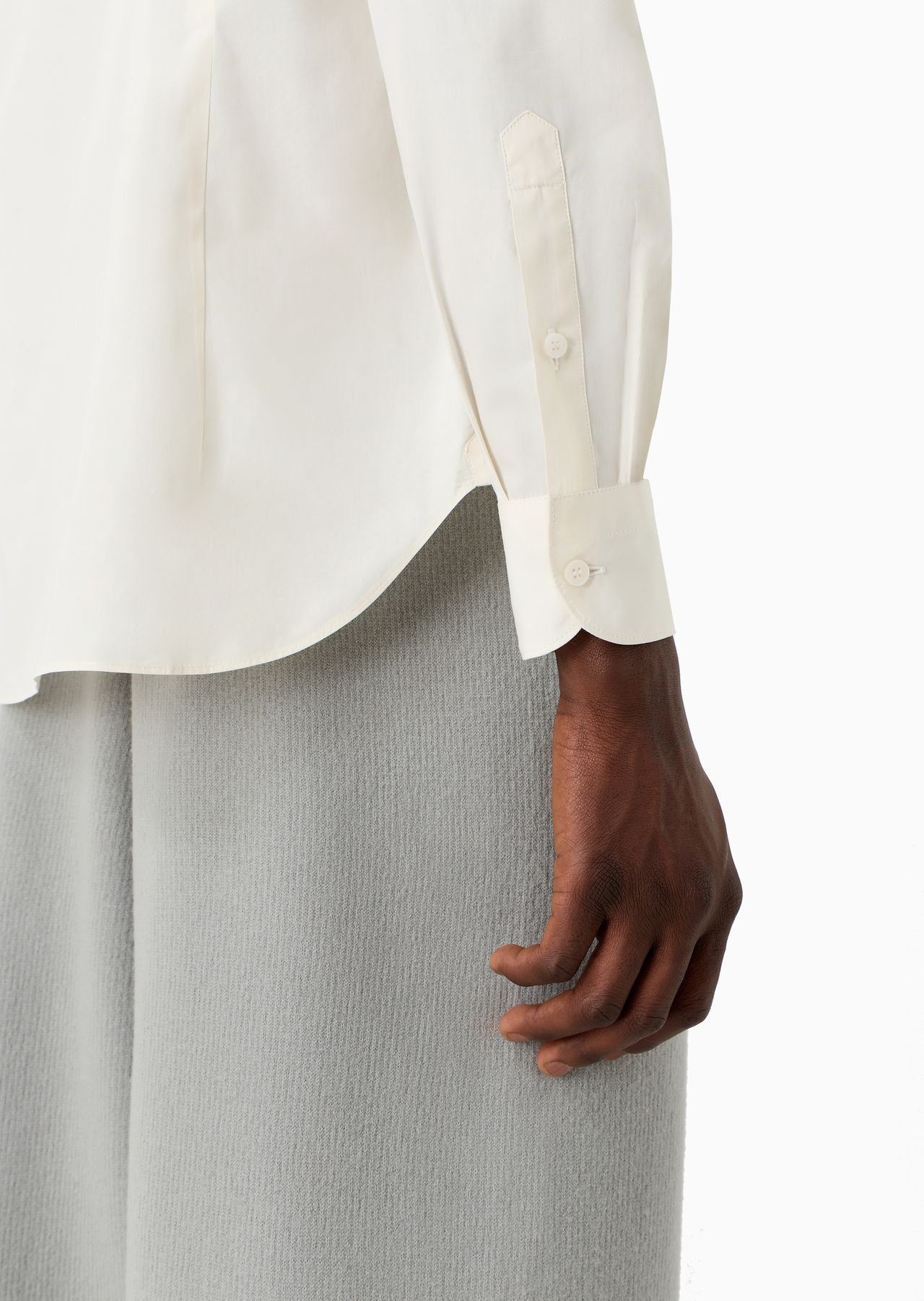 Cotton poplin shirt with embossed EA embroidery - 6