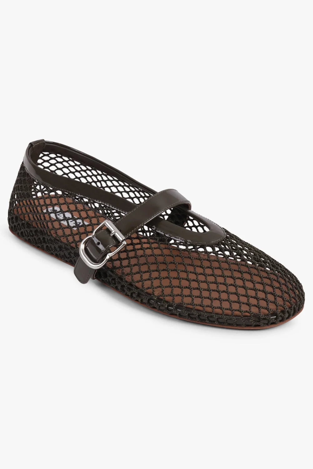 FISHNET MESH BALLET FLAT | KHAKI - 1