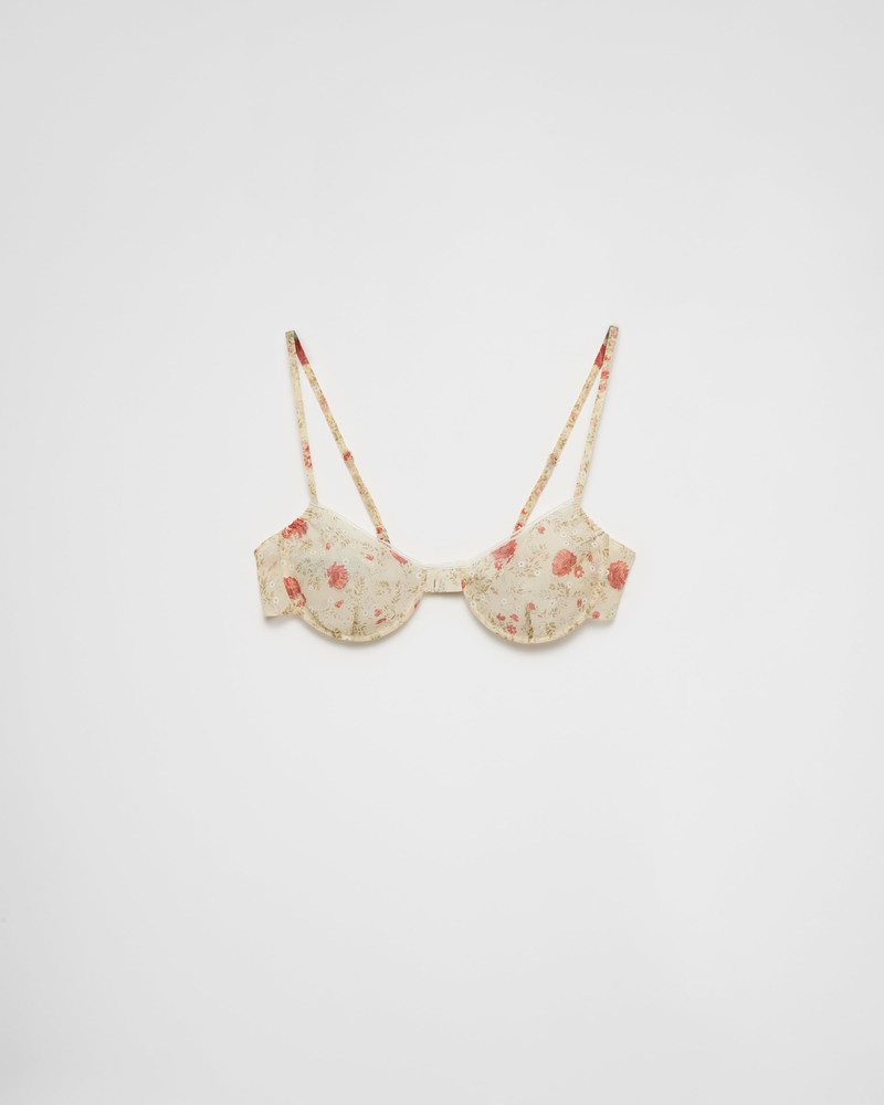 Printed nylonette bra - 1
