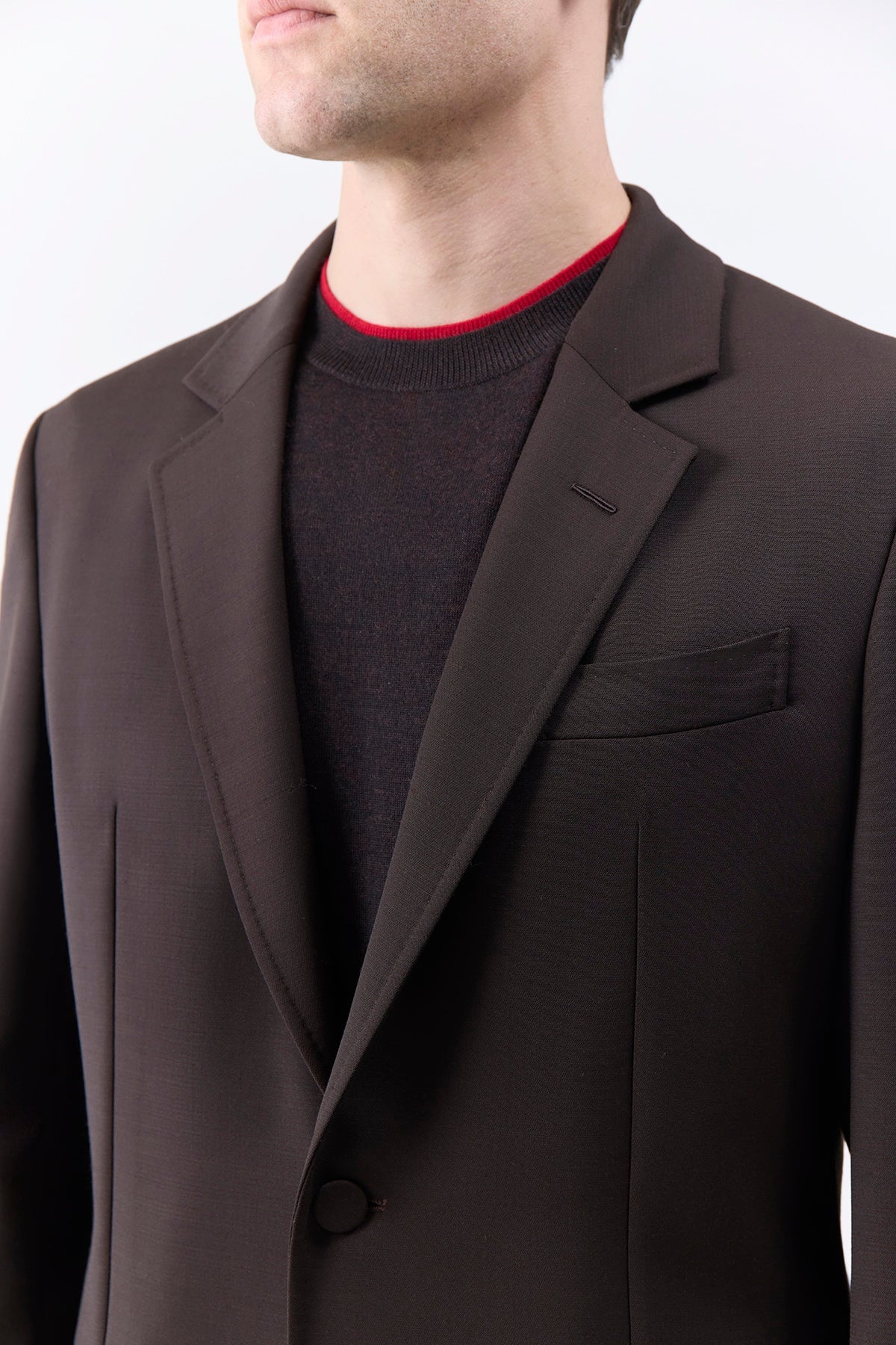 Irving Jacket in Chocolate Sportswear Wool - 6