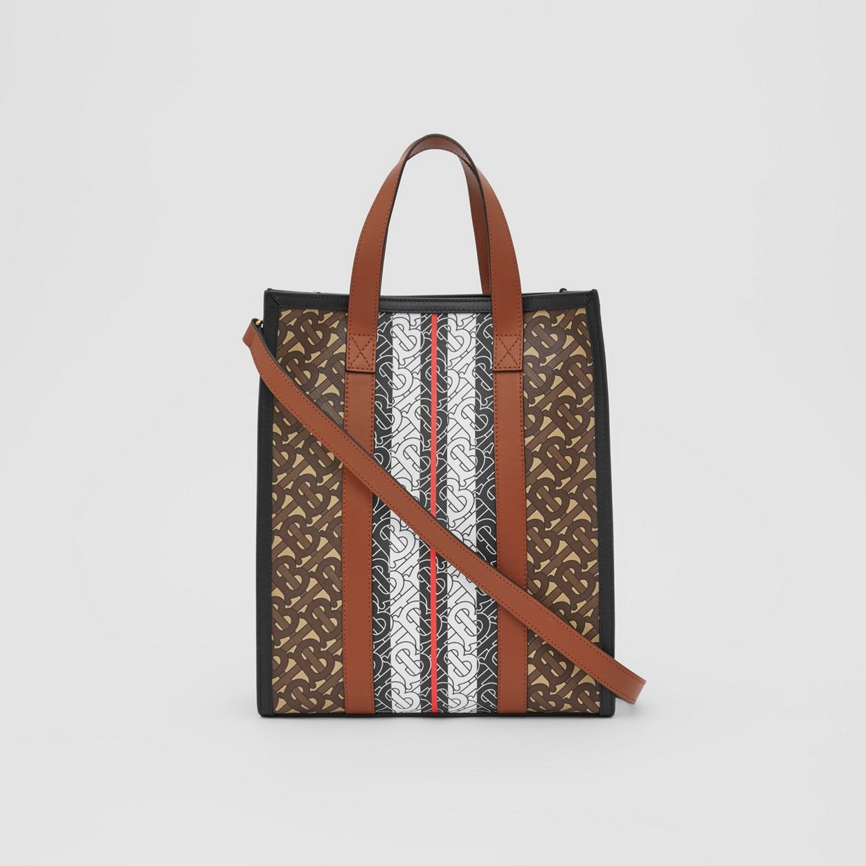 Small Monogram Stripe Portrait Tote Bag - 6