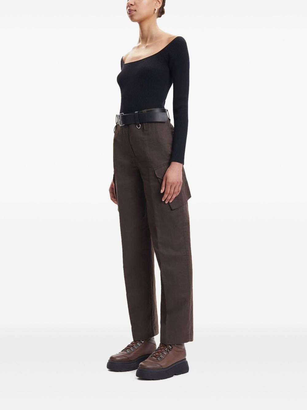 ribbed scoop-neck top - 3