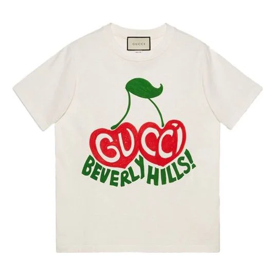 (WMNS) Gucci Beverly Hills Cherry T-Shirt 'Off White' 580762-XJCRJ-9095 - 1