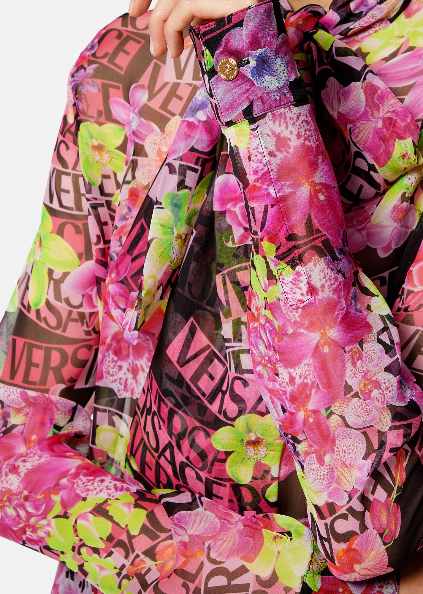 Logo Orchid Silk Shirt - 5