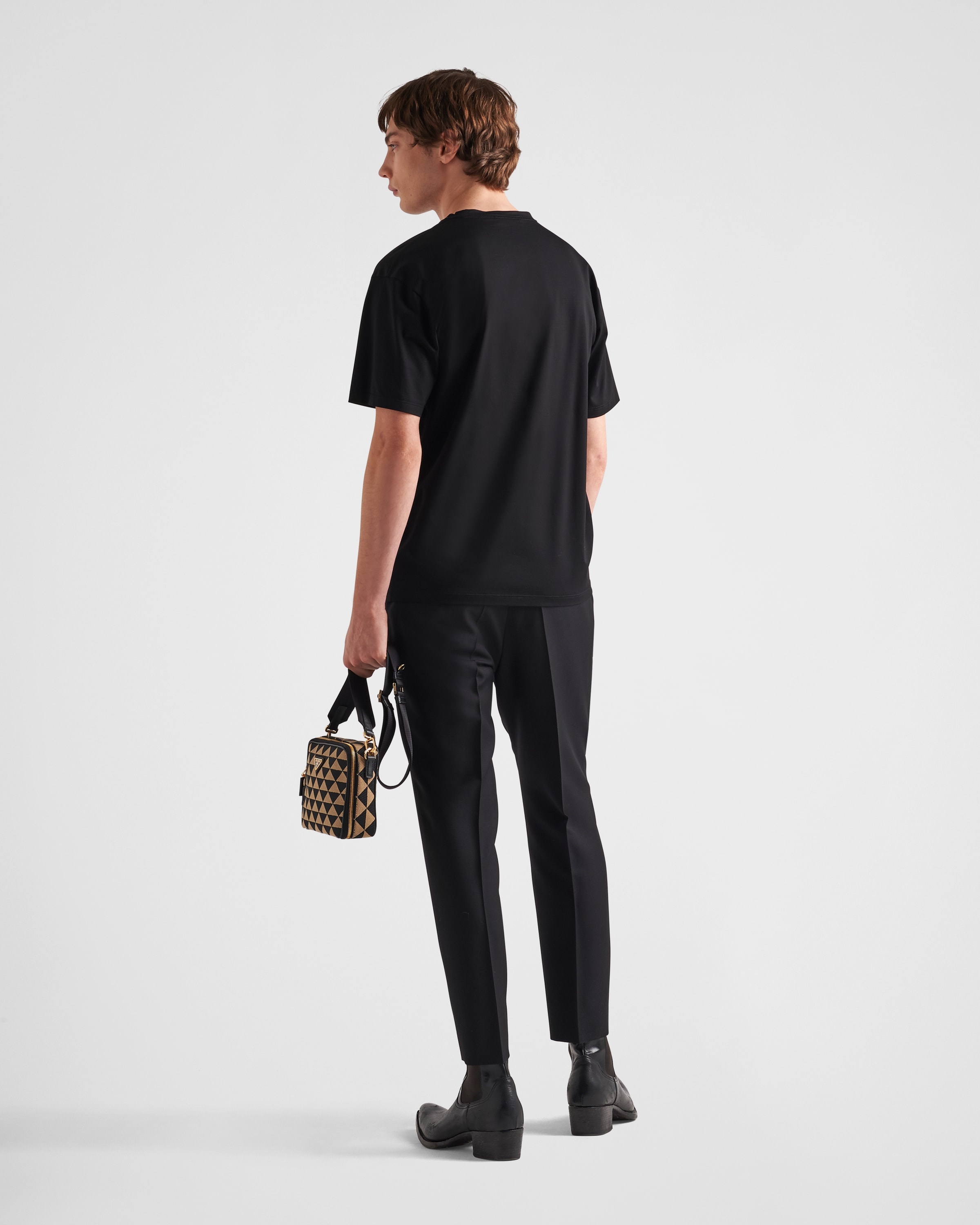 Stretch cotton T-shirt with logo - 5