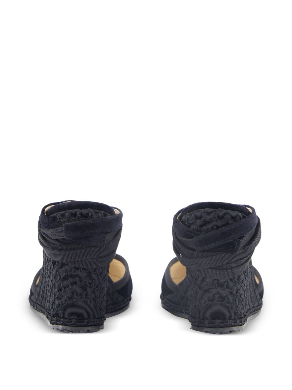 100mm velvet lace-up heeled espadrilles - 3