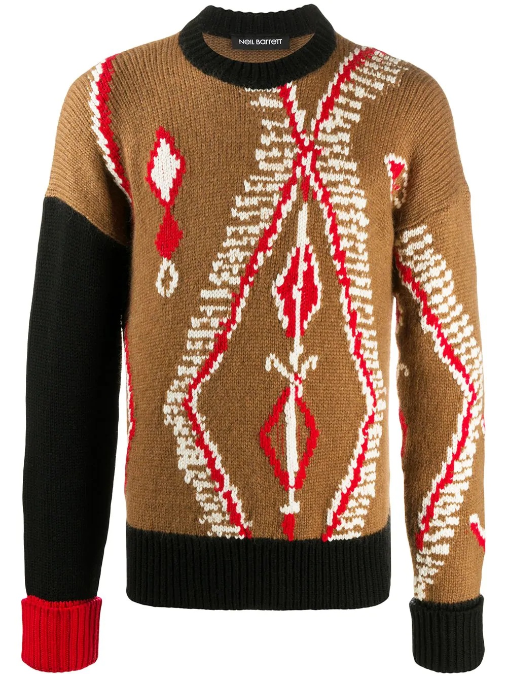 patterned knitted jumper - 1