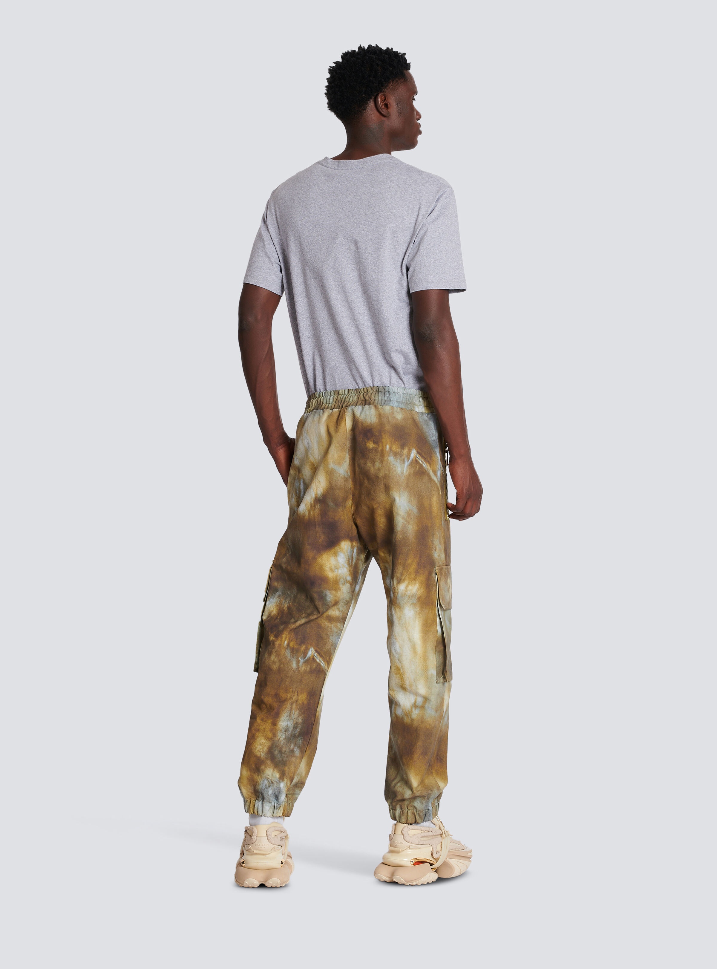Desert print cotton cargo trousers - 4