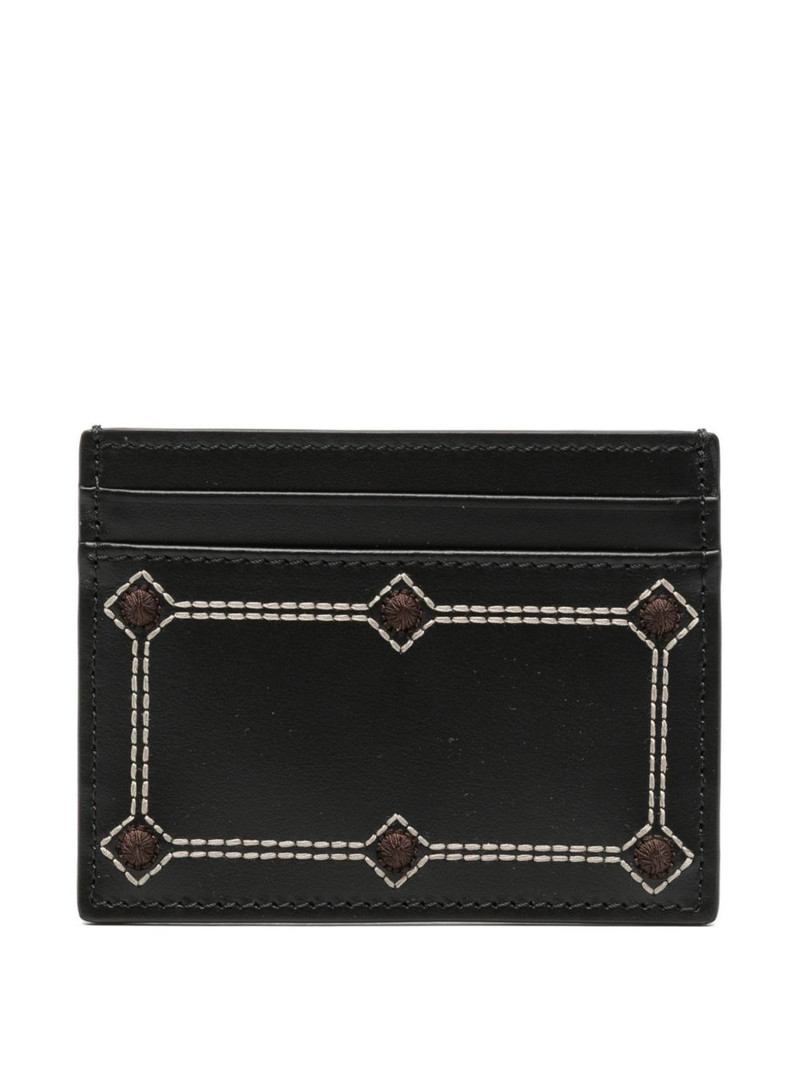 Etro embroidered leather cardholder outlook