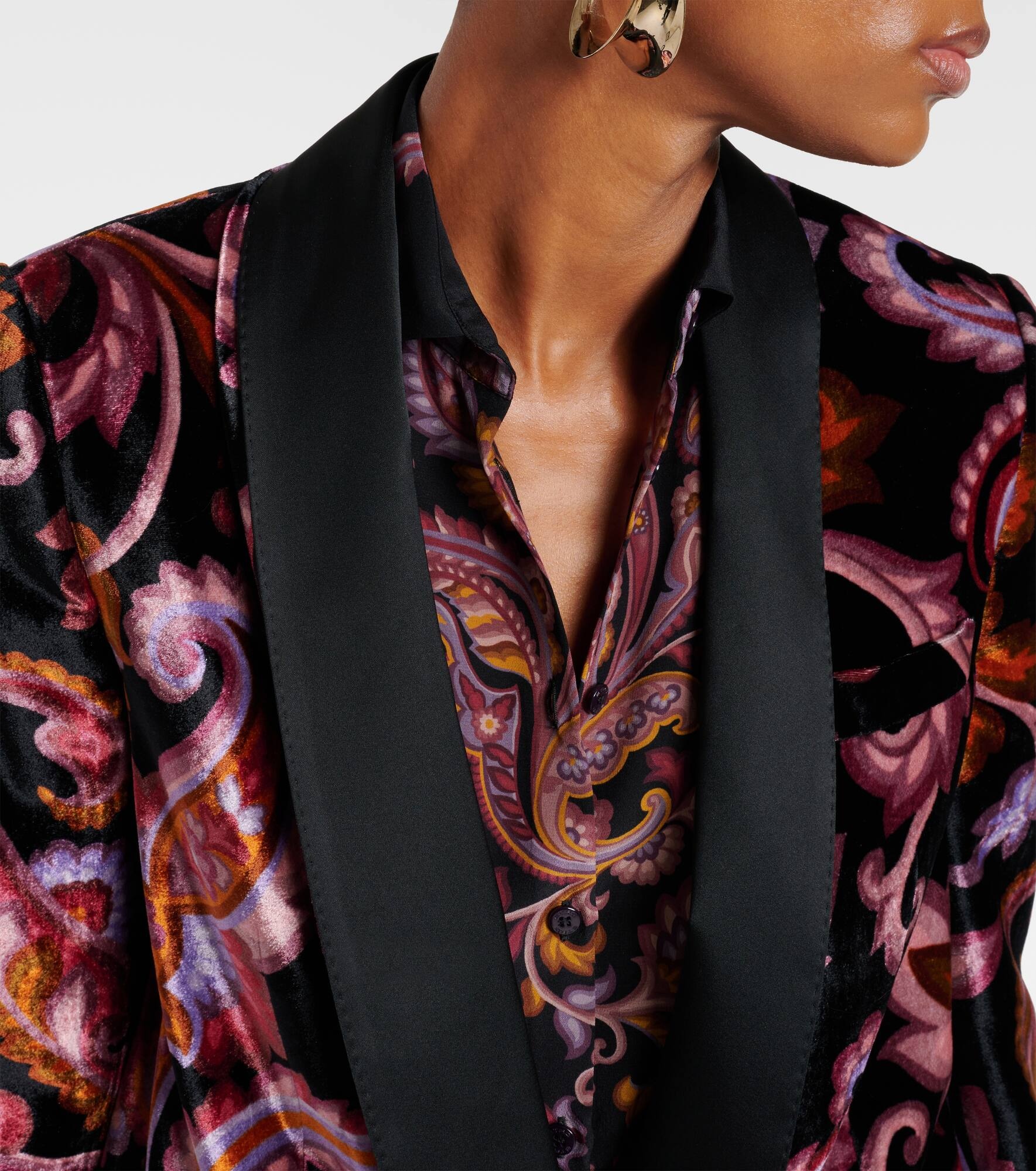 Paisley velvet blazer - 4