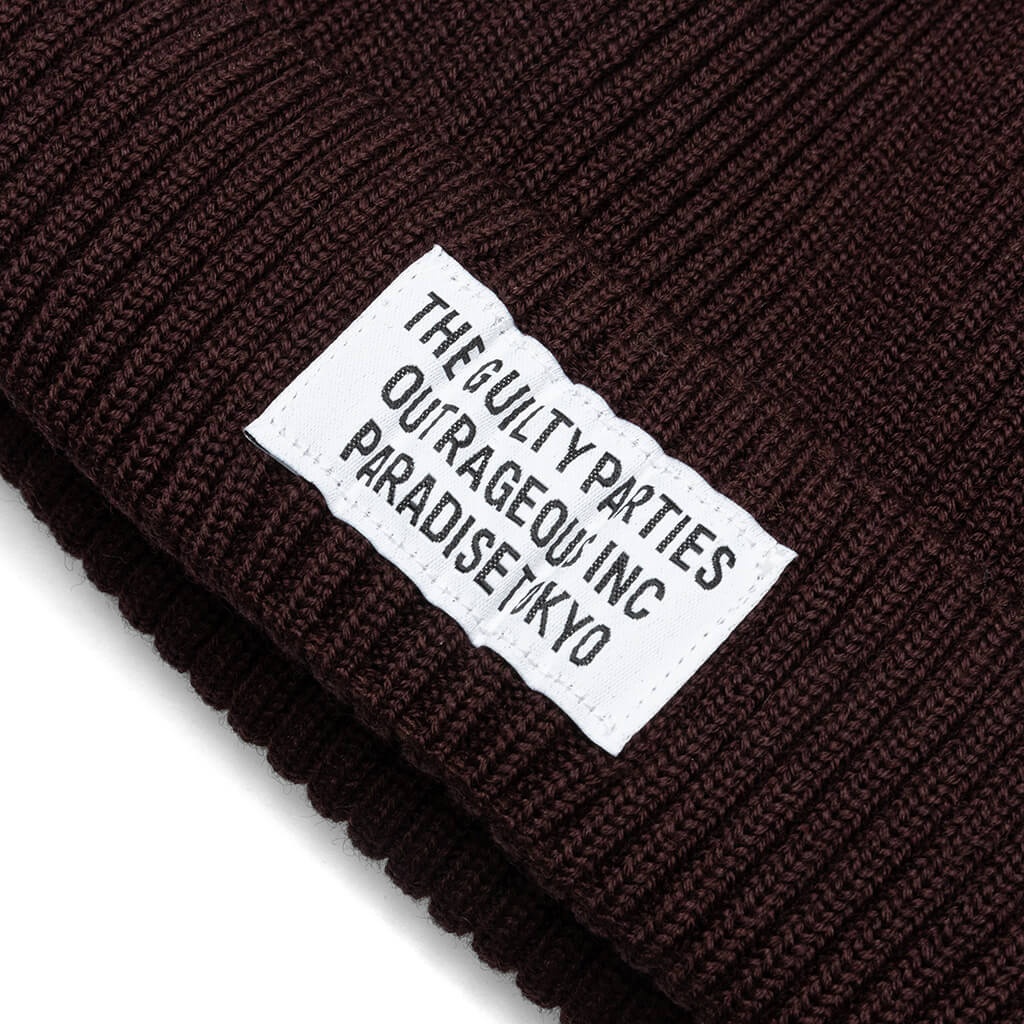 WACKO MARIA WOOL KNIT WATCH CAP TYPE-1 - BROWN - 2