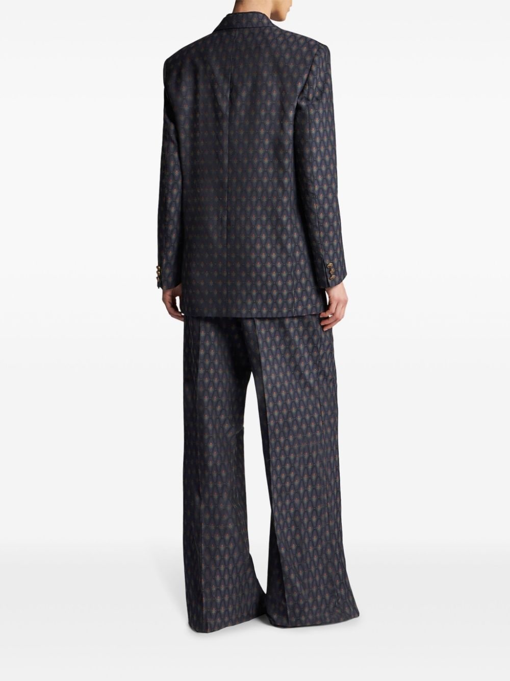 double-breasted wool jacquard jacket - 4