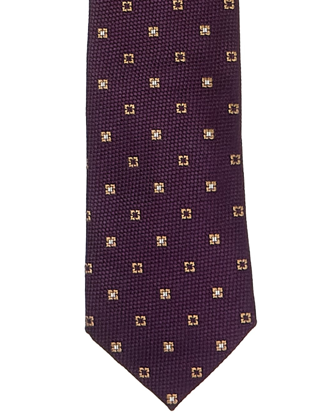 Brunello Cucinelli Purple Squares Silk Tie - 2