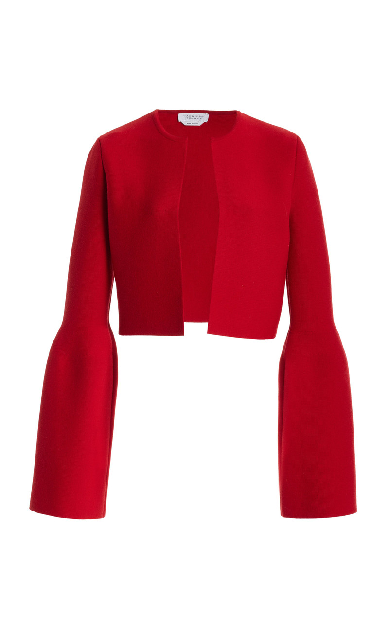 Katlin Knit Jacket in Scarlet Red Merino Wool 1