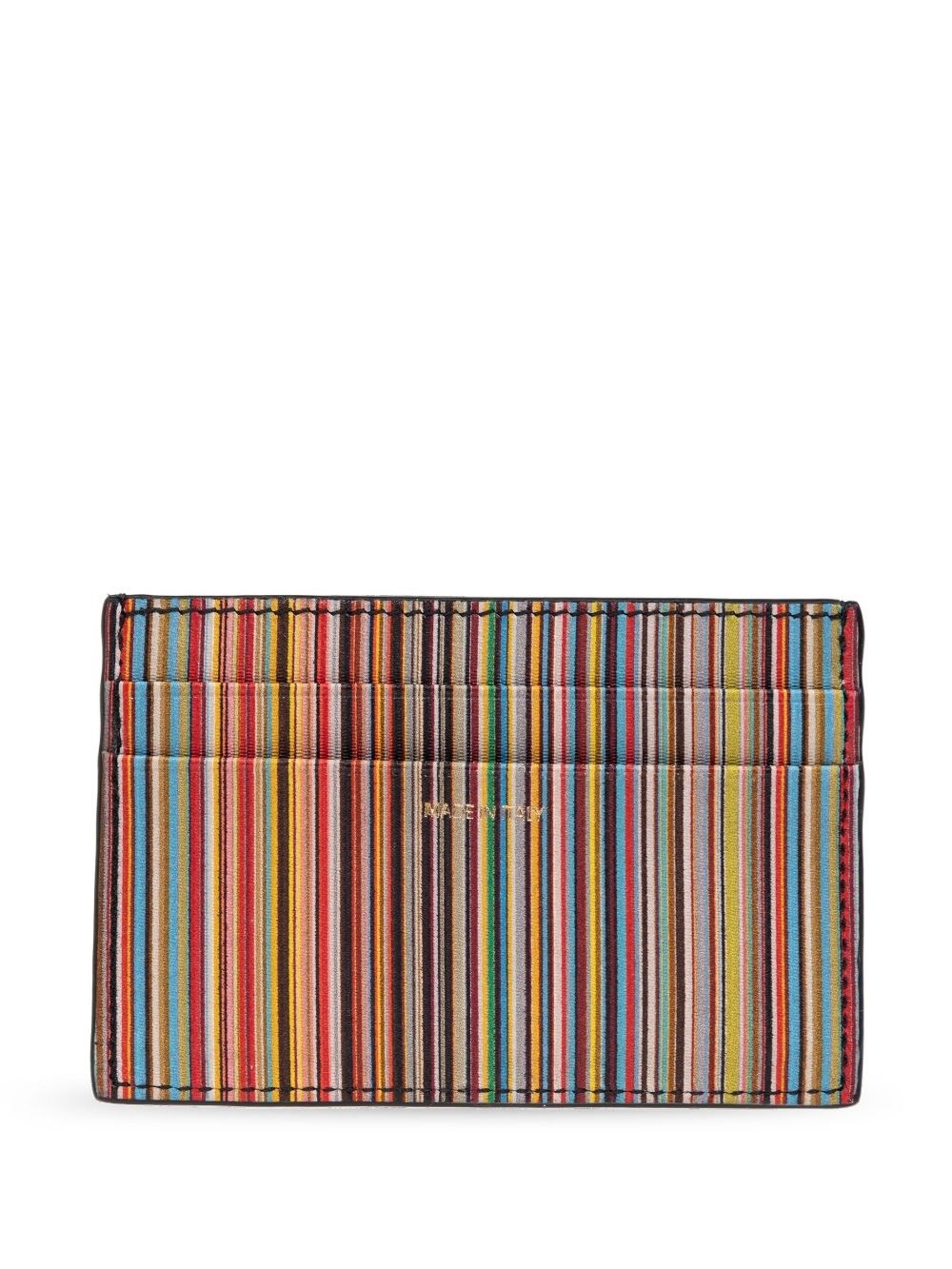 Signature Stripe leather card case - 3