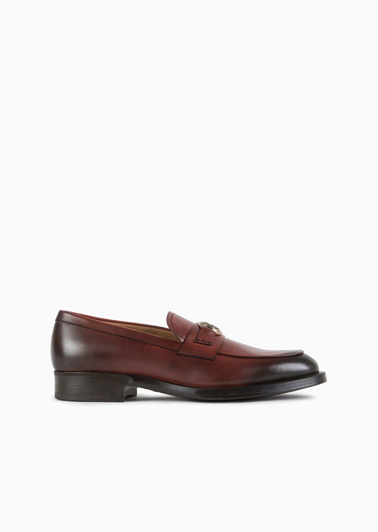 Leather logo loafers - 1