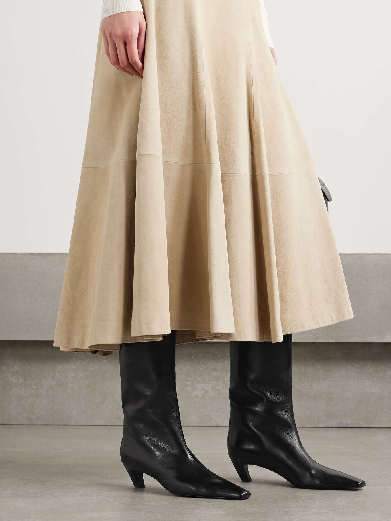 KHAITE Davis leather knee boots | REVERSIBLE