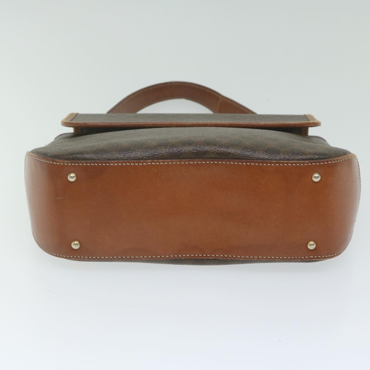 CELINE Macadam Canvas Hand Bag Pvc Leather Brown - 5