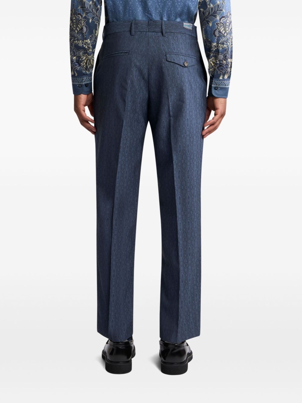 jacquard wool trousers - 4