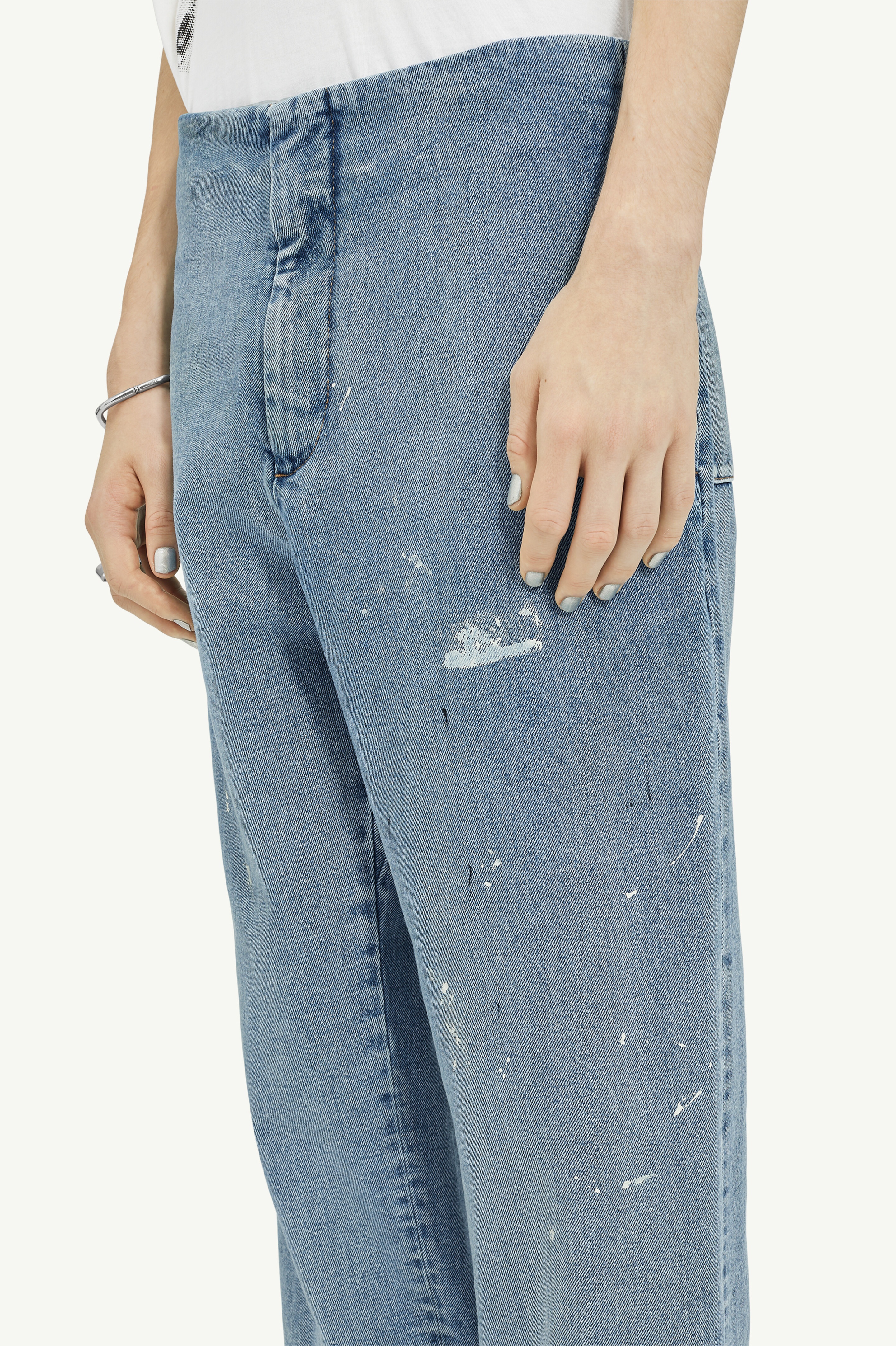 Straight Leg Denim Trousers - 5
