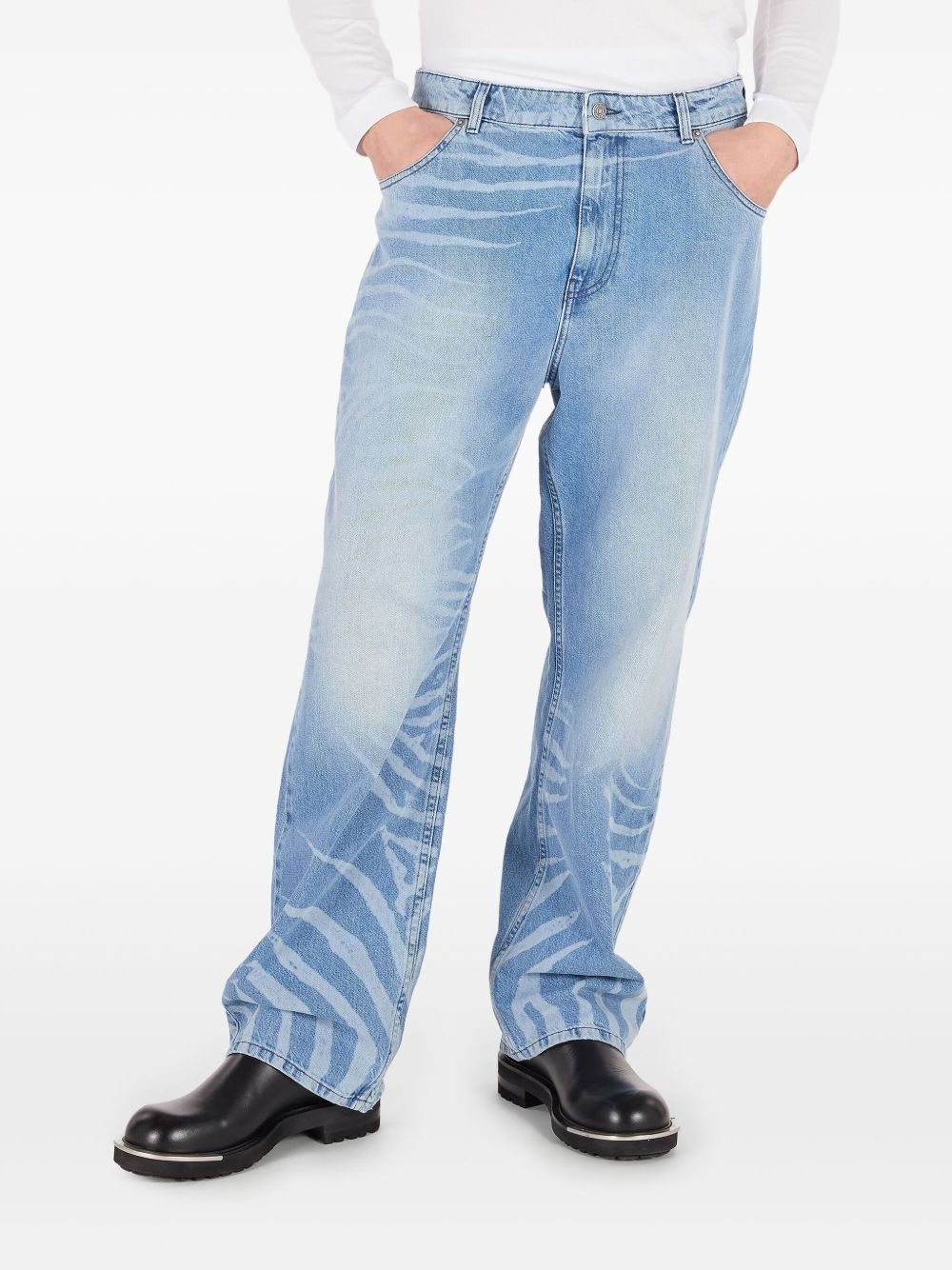 zebra-pattern jeans - 2